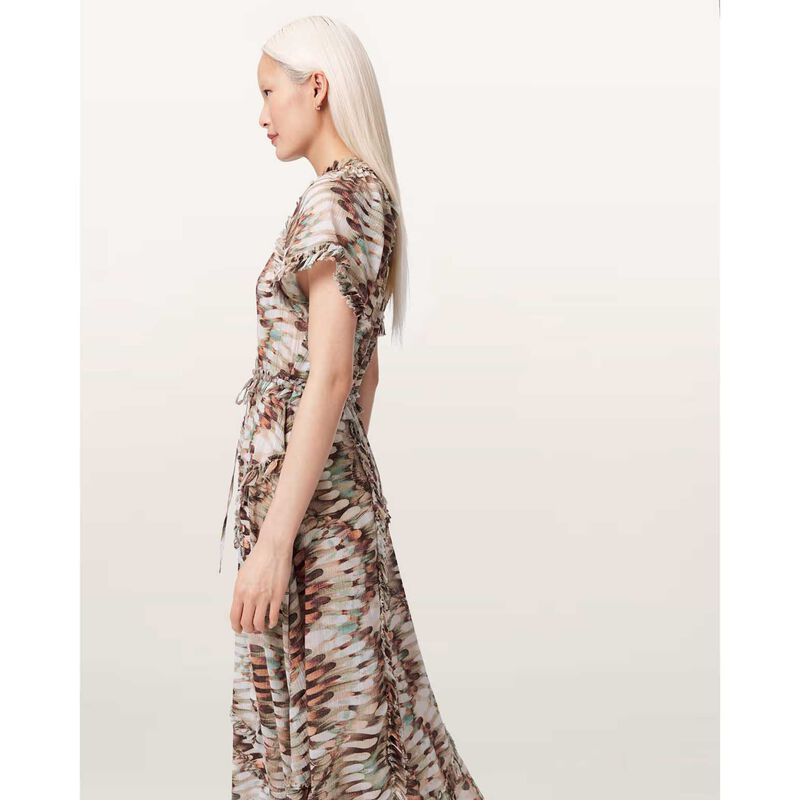 AllSaints Lamaia Asymmetric Midi Dress image number 3
